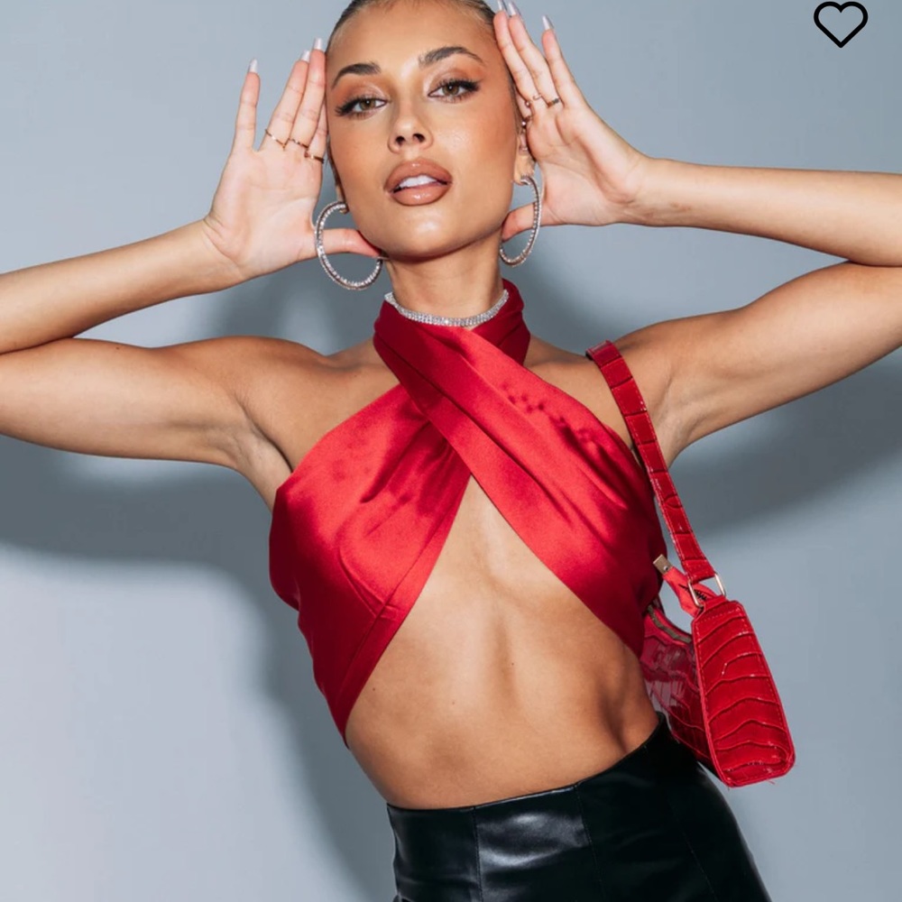 PRINCESS POLLY RED SCARF TOP